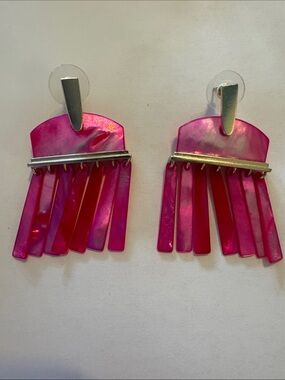 Pink Dangle Fringe Earrings - Women Jewelry